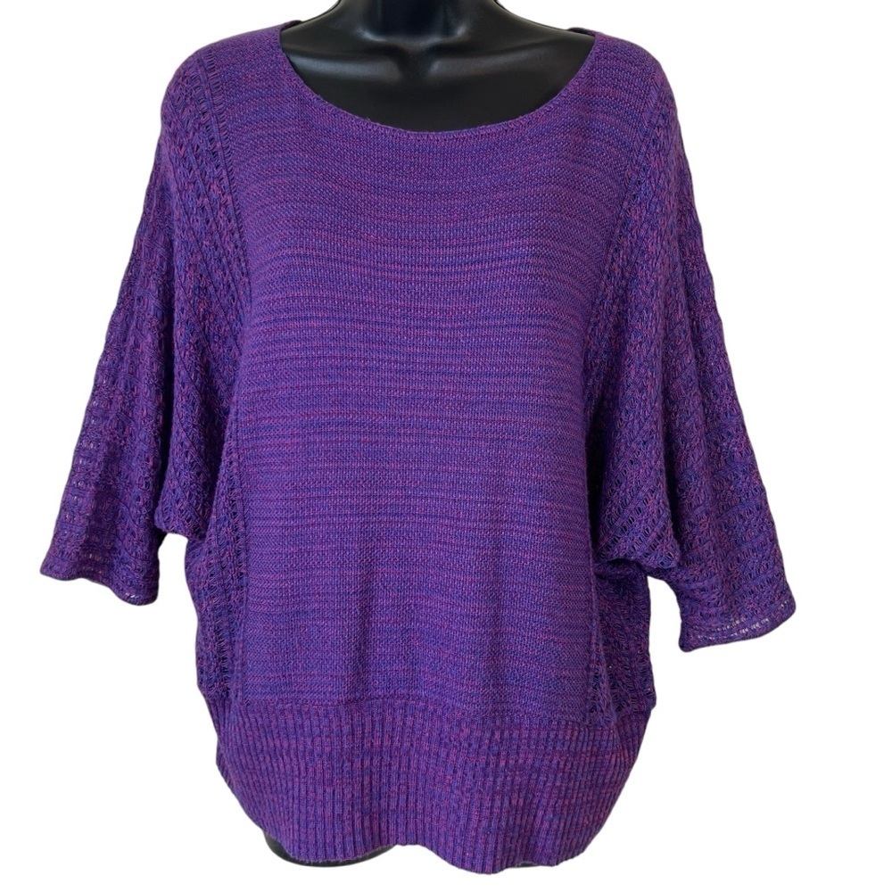 Vintage 212 New York Purple & Pink open weave knit sweater